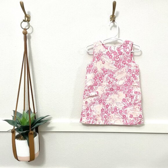 Lilly Pulitzer Pink Spring Easter Bunny Shift Dress Girls Size 4T - Picture 2 of 5